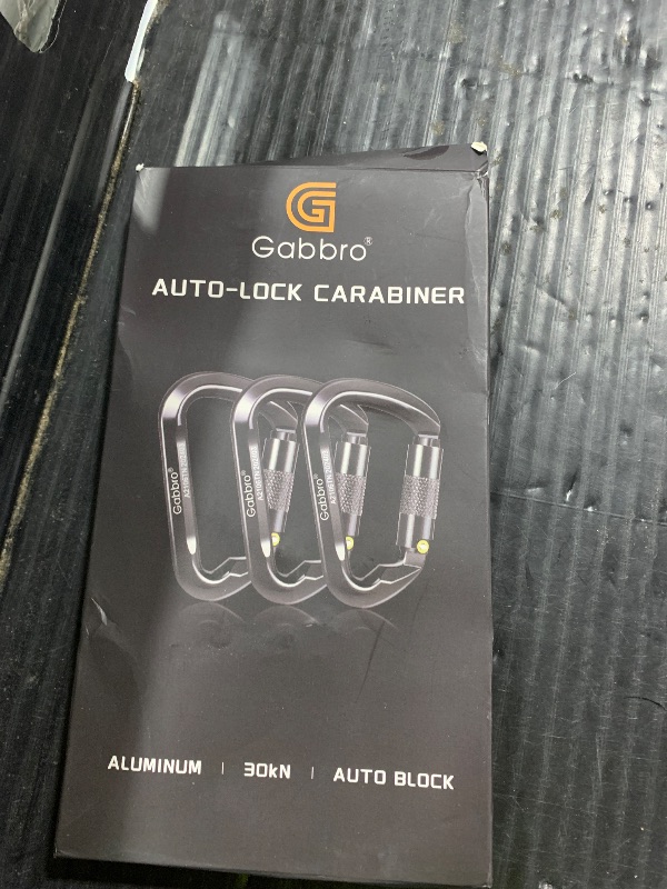 Photo 1 of Gabbro Carabiner Clips Heavy Duty 30kN (6744 lbs), | Auto Twist Locking, 4.4 Inch, Aluminum, Lightweight, 3 Pack | for Rock, Rappelling, and Mountaineering Carbineers