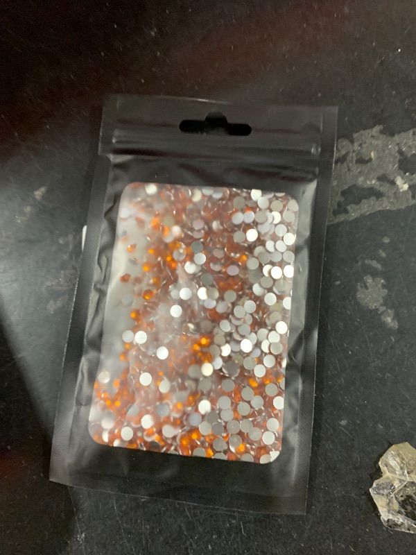 Photo 1 of 1500 Pieces SS16 4mm Flatback Rhinestones Clear Glass Round Gems Crystals for Nail Art DIY Crafts Clothes Shoes Bags ?Orange?