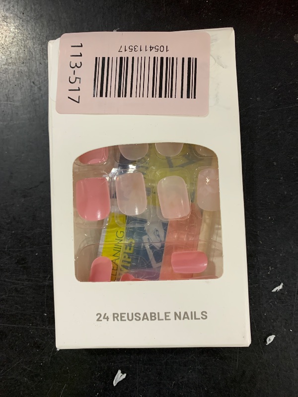 Photo 1 of short pink press on nails