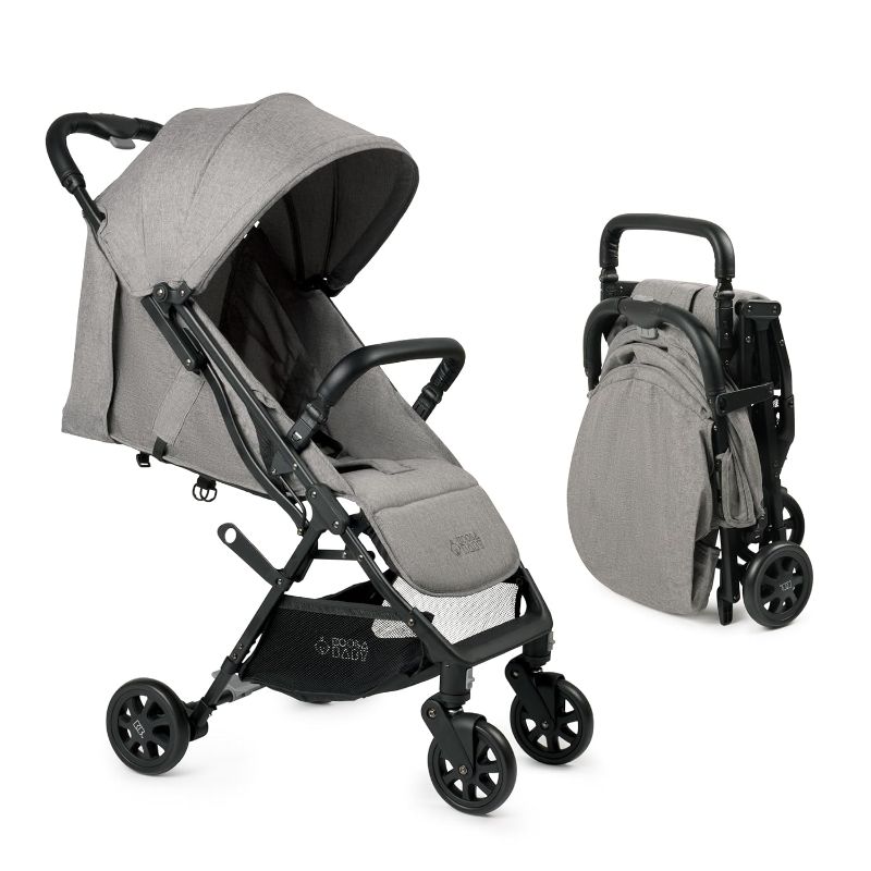 Photo 1 of Lightweight Travel Stroller for Baby & Toddlers - Easy Fold & Compact Stroller with Canopy, Storage Basket, Multi-Position Recline & Convenient One-Hand Fold (Grey)