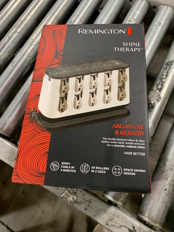 Photo 1 of Remington Shine Therapy Argan Oil & Keratin Treated Hot Rollers Set, Professional Hair Curlers for Setting All Hair Lengths from Short and Medium to Long