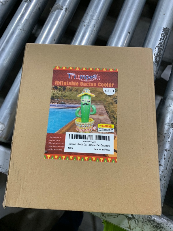 Photo 1 of Triumpeek 55" Inflatable Cactus Cooler, Fiesta Cactus Ice Bucket Wearing Sombrero for Summer Swimming Pool Hawaiian Themed Party Supplies, Cinco de Mayo Party Cooler Decor