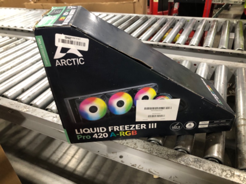 Photo 1 of ARCTIC Liquid Freezer III Pro 420 A-RGB - AIO CPU Cooler, 3 x 140 mm Water Cooling, 38 mm Radiator, PWM Pump, VRM Fan, for AMD AM5/AM4, Intel LGA1851/1770 Contact Frame - Black