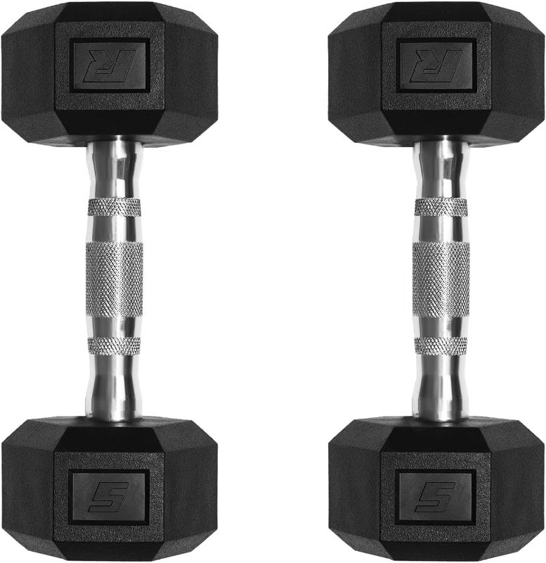 Photo 1 of RitFit 5-650 LBS PVC Encased Hex Dumbbell Sets with Optional Rack for Home Gym, Hand weight with Chrome Handle for Strength Training, Workouts