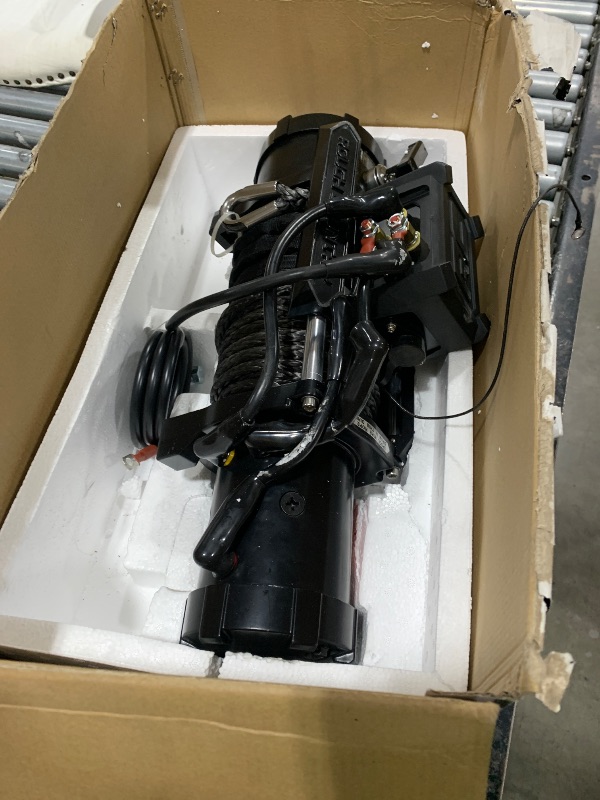Photo 1 of Rough Country 12,000LB PRO Series Electric Winch | Synthetic Rope - PRO12000S, Black