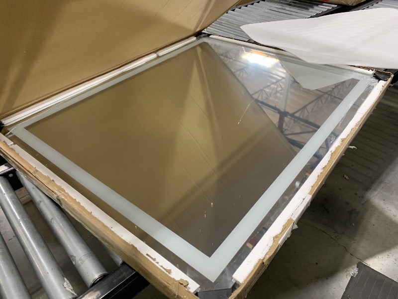 Photo 1 of Amorho LED Bathroom Mirror 48''X40'' with Front and Backlit, Stepless Dimmable Wall Mirrors with Anti-Fog, Shatter-Proof, Memory, 3 Colors, Double LED Vanity Mirror, ETL Listed
