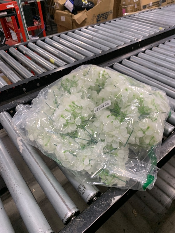 Photo 1 of FagusHome 30 Pcs Silk Hydrangea Heads Artificial Flowers Heads and Stems Fake Hydrangea Flowers for Home Wedding Decor (Creamy White)