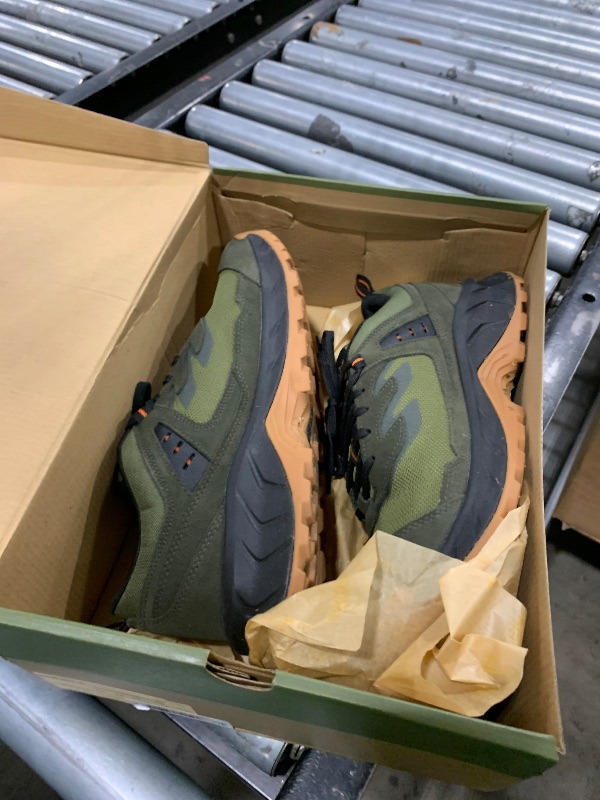Photo 1 of KEEN Men's Hightrail Low Height Durable Lightweight Breathable Leather Waterproof Hiking Shoes, Winter Moss/Gold Flame, 12