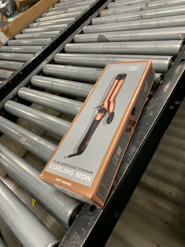 Photo 1 of INFINITIPRO BY CONAIR Rose Gold Titanium 1 1/2-Inch Curling Iron, 1 ½ inch barrel produces soft waves – for use on medium and long hair