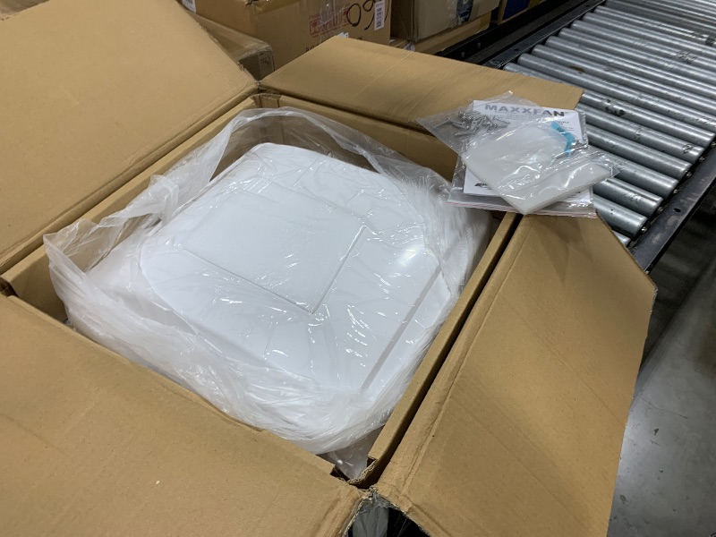 Photo 1 of Maxxair Maxxfan Plus High Powered 10-Speed RV Intake and Exhaust Fan - Manual or Remote Control Electric Opening, Easy Ceiling Controls, Rain Sensor with Automatic Lid Closure, White (00-04000K)