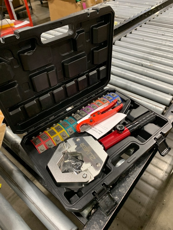 Photo 1 of ZUVER Hydraulic AC Hose Crimper Kit with Pipe Cutter and 7 Dies- Handheld 71500 Hydra-Krimp for Air Conditioning Repair, Manual Crimper for BH Air Conditioner Hose & Beadlock Fittings