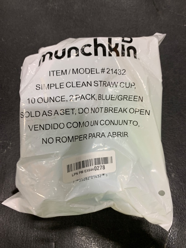 Photo 1 of Munchkin® Simple Clean™ Toddler Sippy Cup with Easy Clean Straw, 10 Ounce, 2 Pack, Blue/Green