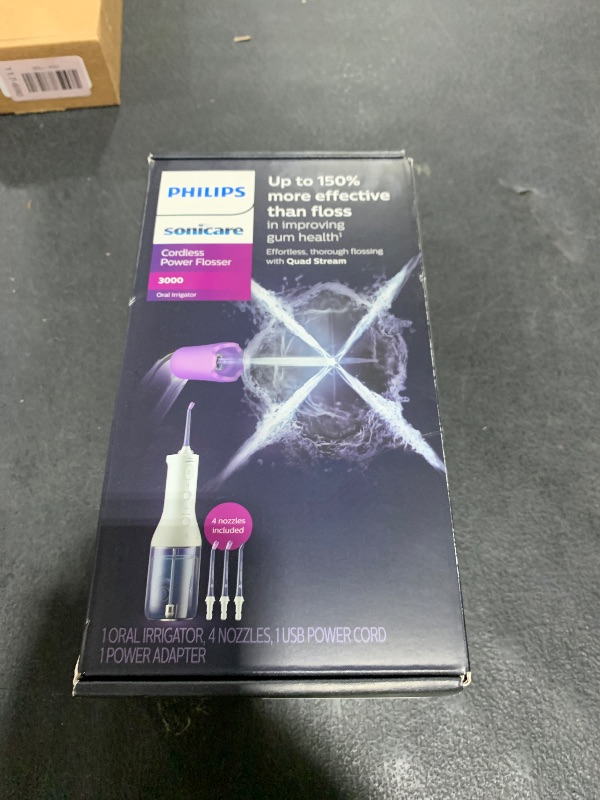 Photo 1 of Philips Sonicare Cordless Power Flosser 3000 + 2 Additional Nozzles (4 Total) White, HX3827/21