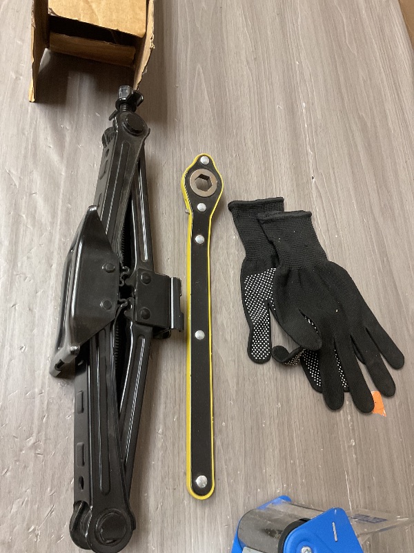 Photo 1 of Car Jack Kit Scissor Jack for Car 2 Ton (4409 lbs) Tire Jack Tool Kit Universal Car Emergency Kit with Lug Wrench Tire Changing Kit for Car SUV (2T)