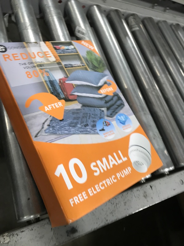 Photo 1 of 10 Small Vacuum Storage Bags with Electric Pump,Plastic Packaging Bags, Space Saver Bag for Clothes, Mattress, Blanket, Duvets, Pillows, Comforters, Travel