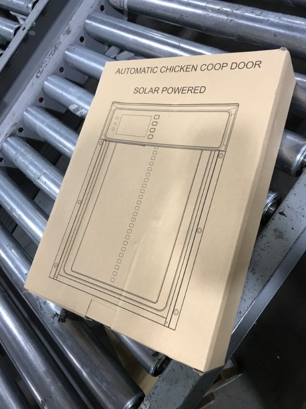 Photo 1 of NyPots Automatic Chicken Coop Door Solar Powered, LCD Display Automatic Chicken Door with Timer & Light Sensor Mix 4Modes, Aluminum Alloy Chicken Door, Range 20M Remote Control Solar Chicken Coop Door