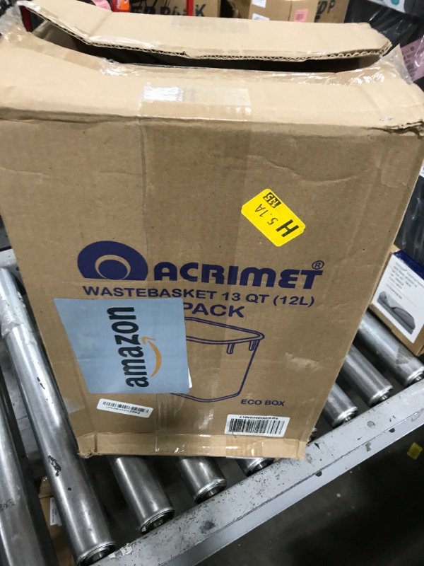 Photo 1 of Acrimet Wastebasket, Deskside Bin, 3.25 Gallon/13 Quart/ 12 Liter (Plastic) (White Color) (Set of 4)
