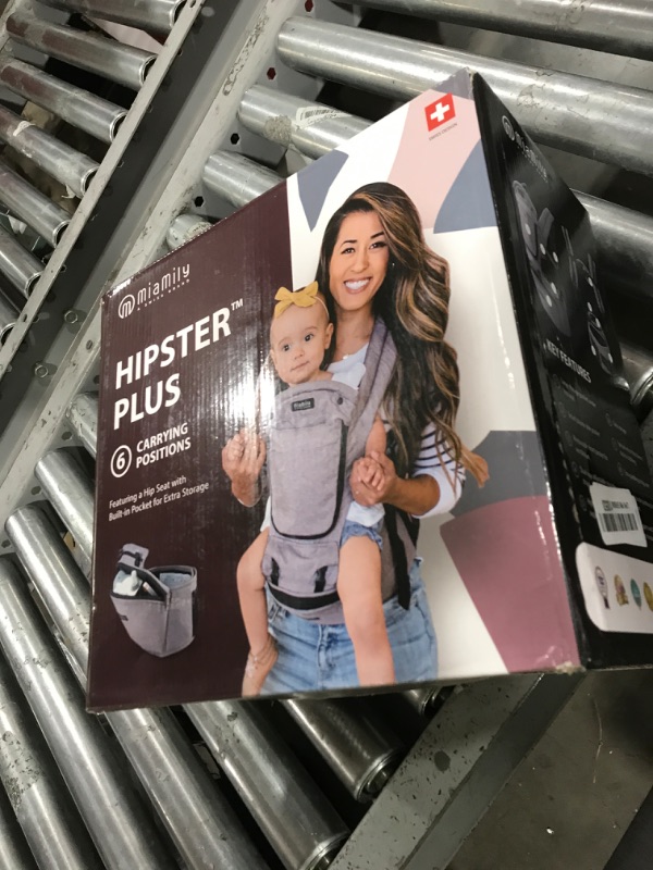 Photo 1 of MiaMily Hipster Plus Hip Seat Baby Carrier - 6 Carry Positions - Newborn to Toddler - Lumbar Support - Stone Grey