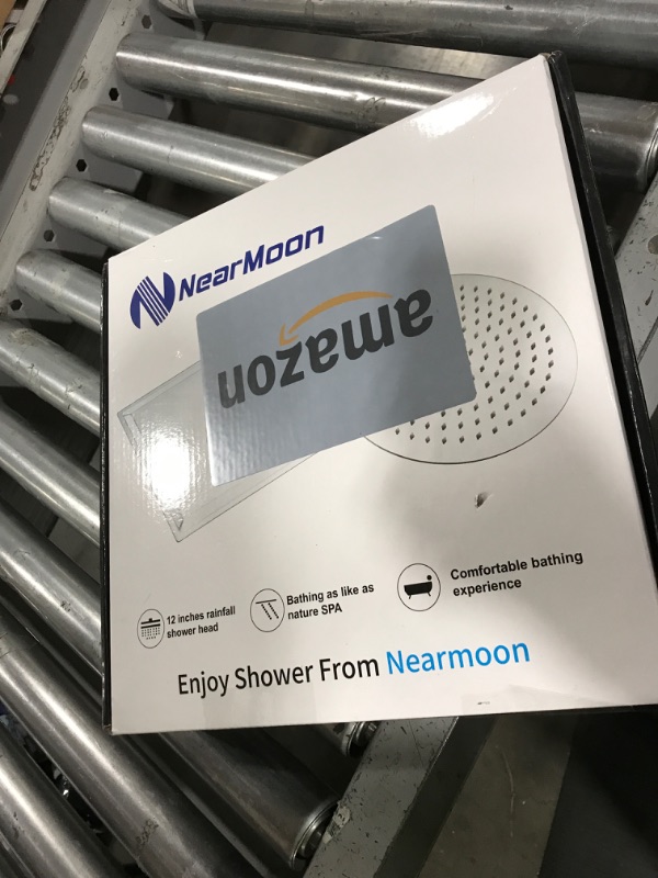Photo 1 of NearMoon Rain Shower Head, High Flow Stainless Steel Square Rainfall Shower, Waterfall Bath Shower Body Covering, Ceiling or Wall Mount (12 Inch, Chrome Finish)