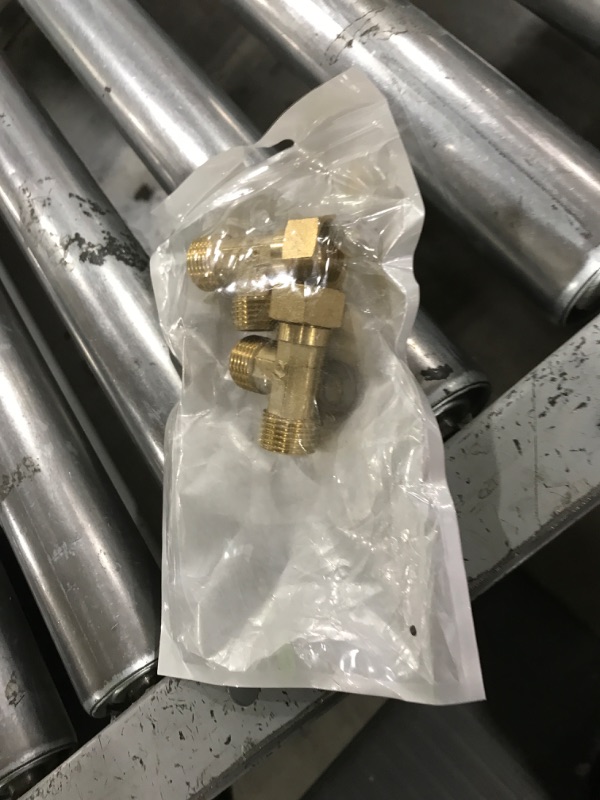 Photo 1 of VILLCASE Brass Angle Stop Add-A-Tee Valve, 2pcs Compression Tee Fittings 3 Way Valve Adapter for Connector Joint Elbow T Angle Install Easy Hose Way Brass Parts