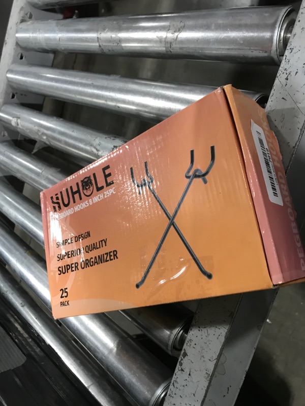 Photo 1 of HUHOLE Black Pegboard Hooks 8 Inch, 25PC, Heavy Duty Pegboard Hooks, Fit 1/4" Peg Board
