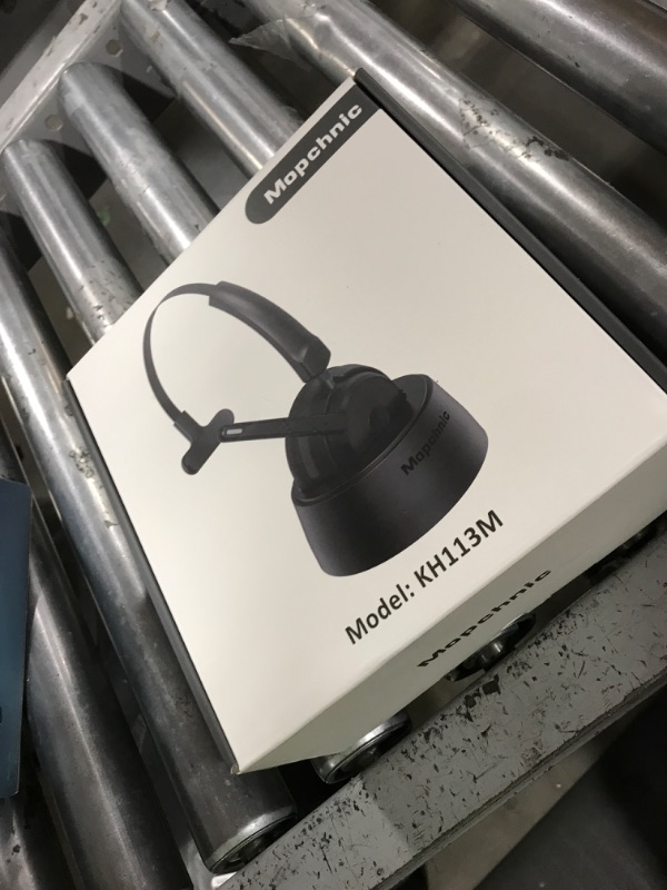 Photo 1 of Mopchnic Bluetooth Headset, Wireless Headphone with AI Noise-Canceling Microphone for Computer, On Ear Bluetooth Headset with USB Dongle for Office Call Center Skype Zoom Meeting Online Class (Black)