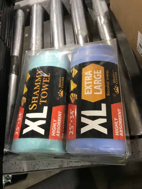 Photo 1 of Premium XL Shammy Towel for Car - 2pk (34”x25”) - Super Absorbent Chamois Cloth - Spots & Scratch-Free - Reusable Car Drying Towel
