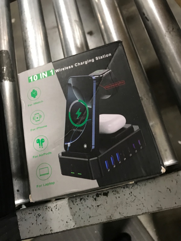 Photo 1 of 300W Charging Station for Multiple Devices Apple,10 in 1 Wireless Charger for iPhone,GaN III USB C 65W PD Fast Charging Stand Dock for MacBook,iWatch&Airpods (Wireless Charging Only for Apple)