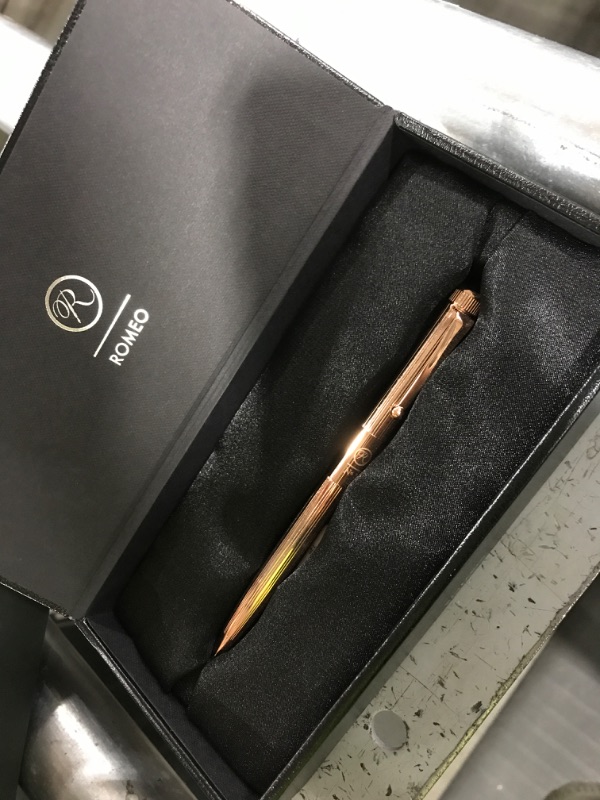 Photo 1 of Romeo No.3 Ballpoint Pen, Extra Slim Design, Retractable, Refillable, Black Ink, Vintage Rose