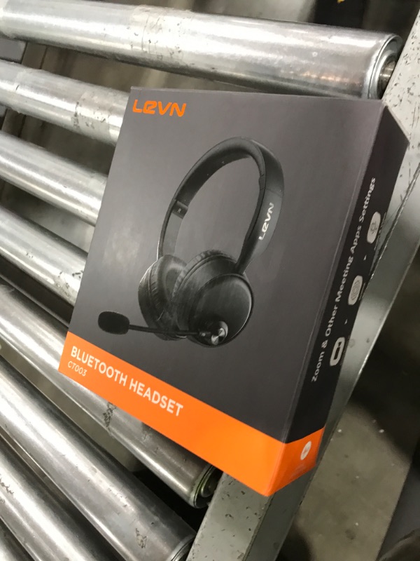 Photo 1 of LEVN Bluetooth Headset with Microphone, Wireless Headset with Mic & Mute Button, 60 Hrs Working Time, Noise Cancelling Bluetooth Headphomes 5.3 Multipoint Connect to Cell Phone/Mobile/Laptop/Tablet/PC