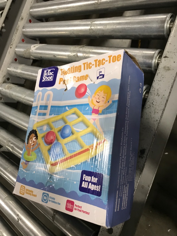 Photo 1 of TicTac Shot Pool Toys Games Set- Tic-Tac-Toe Inflatable Pool Toy with 10 Balls - for Adults Teens Kids 2-10 Players