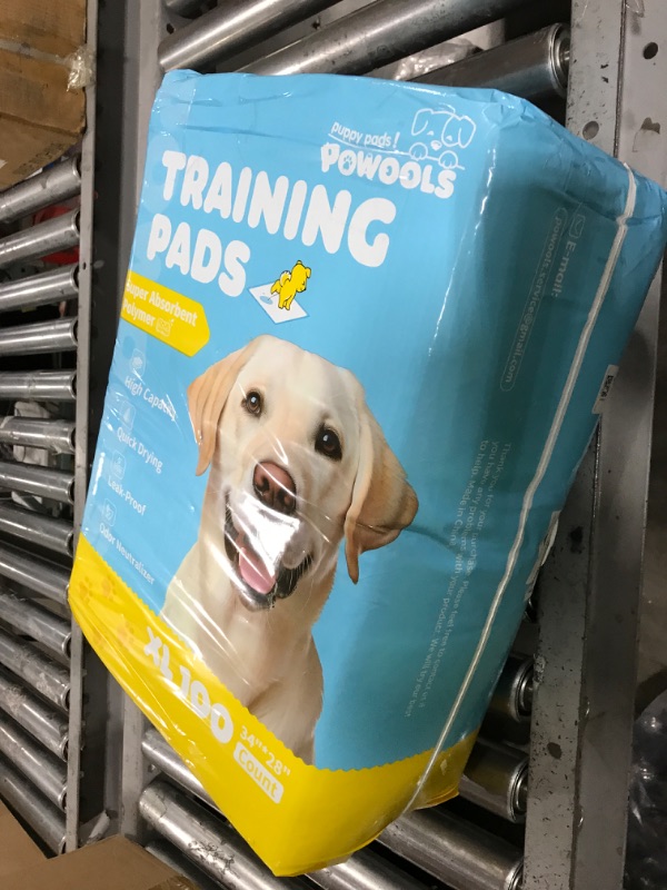 Photo 1 of Powools 100-Pack X-Large Puppy Pads - 34'' x 28'' Pee Pads for Dogs Potty Training with Leak-Proof Quick-Dry Design, 6-Layer Wee Wee Pads for Dogs, Blue
