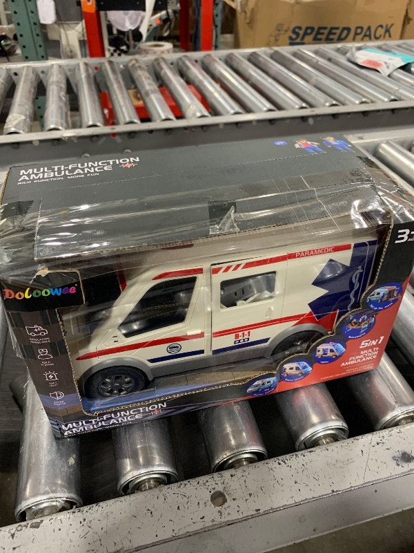 Photo 1 of Doloowee Ambulance Toy Truck for Kids 3-8, Large Toy Cars with Lights & Sounds, Emergency Vehicle Toddler Toys, Rescue Role Playset, Play & Learn Toddler Toys Ages 3 4 5 6 7 8 9 10 11 12