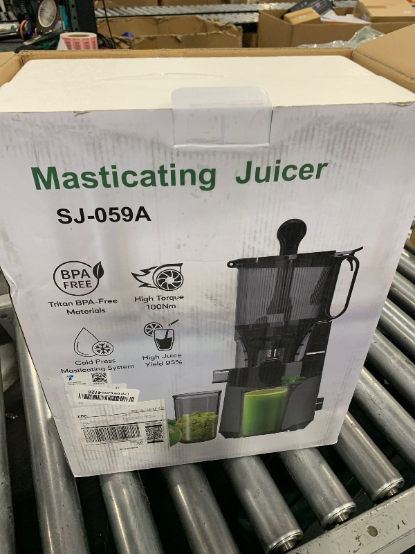 Photo 1 of Cold Press Juicer, 5.3" Extra Large Feed Chute Fit Whole Fruits & Vegetables, 350W Slow Masticating Juicer Machines, Easy to Clean, High Juice Yield?Grey?