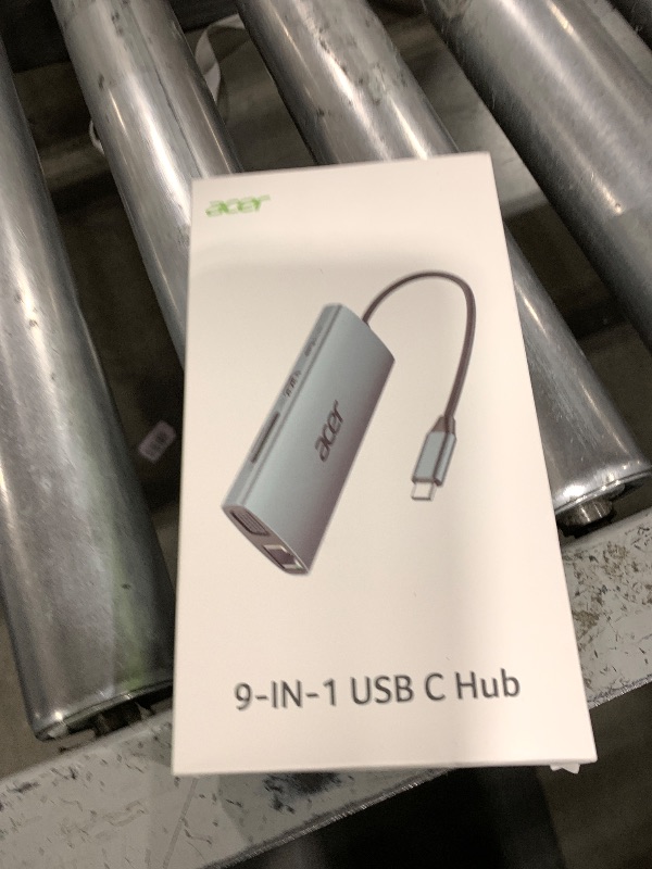 Photo 1 of Acer USB C Hub with 4K HDMI, 9-in-1 USB C to Ethernet Adapter, 5Gbps USBA 3.0 Docking Station, VGA Splitter, SD Card Reader, PD 100W Charging for MacBook, Acer, Laptops, Surface and More