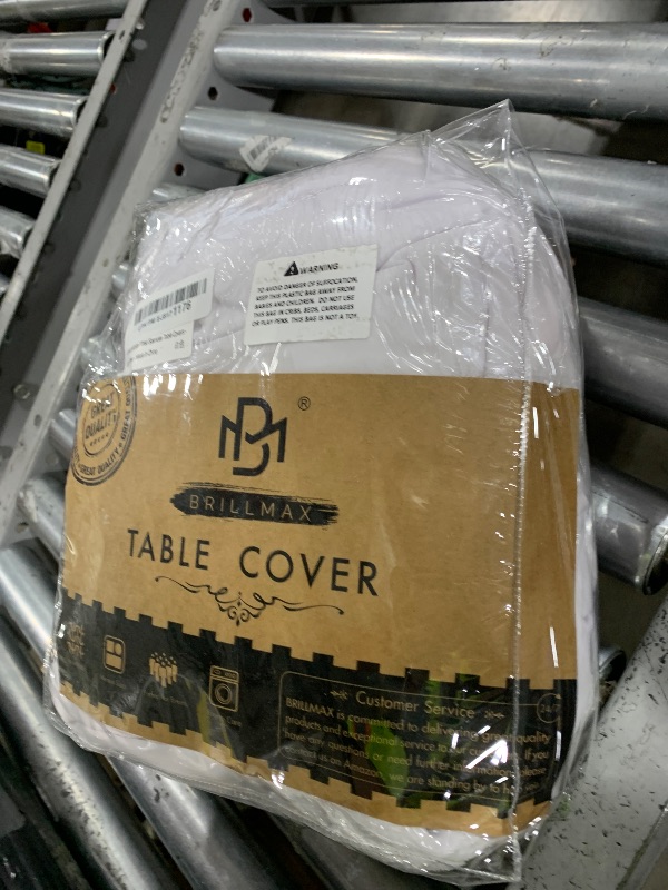 Photo 1 of BRILLMAX 4 Pack White Fitted Spandex Table Covers - 6ft Stretch Tablecloths for 6 Foot Rectangle Folding Cloths Rectangular Bulk Linen Fabric Elastic for Wedding Reception Banquet Birthday Party