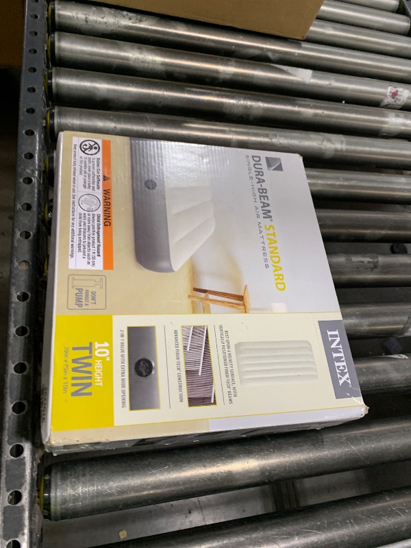 Photo 1 of Intex 64101E Dura-Beam Standard Single-High Air Mattress: Fiber-Tech – Twin Size – 10in Bed Height – 300lb Weight Capacity – Pump Sold Separately