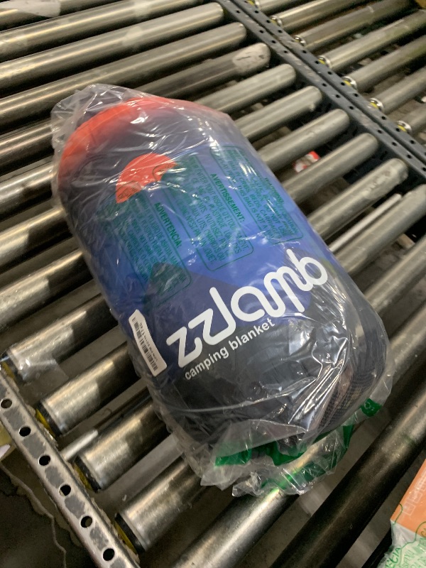 Photo 1 of zzlamb Sherpa Puffy Camping Blanket,Compact Outdoor Warm Wearable Fleece Blankets for Cold Weather,Thick Camp Quilt with Sherpa Lining for Sleeping,Traveling,Beach,Stadium 52x75in Blue Mount Red Sun