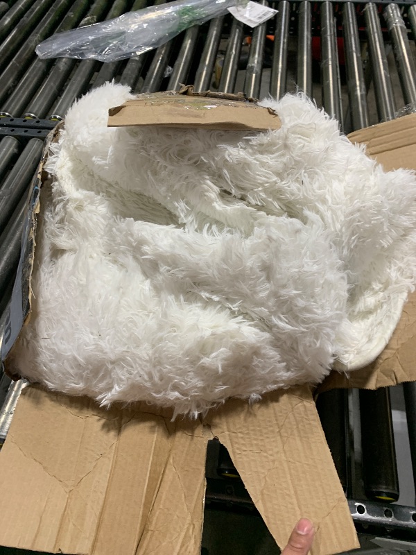 Photo 1 of Awaytail Fluffy 6x9 Rug - Nursery Rugs for Bedroom - Height Pile 1.4" Plush Rug - Fuzzy Throw Rugs Carpet for Bedroom - White