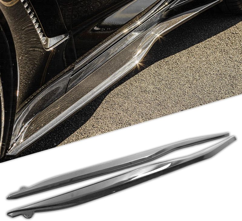 Photo 1 of C7 Side Skirt Rocker Panels Compatible with 14-19 Corvette C7 All Model Z06 Z07 Style ABS Plastic - Hydro-Dipped Carbon Fiber