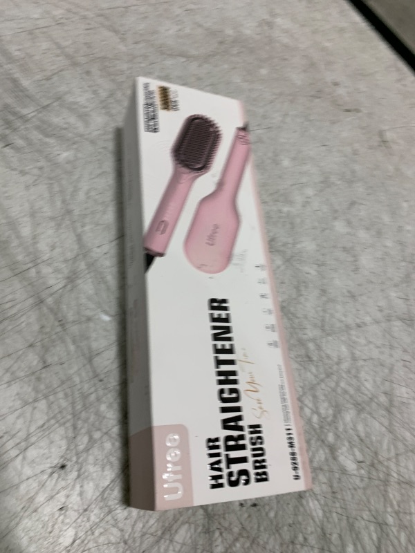 Photo 1 of Ufree Upgraded Hair Straightener Brush, 5 Temps Straightening Brush with Ionic Tech, Cool Air System, Dense Bristles, Dual Voltage, Ceramic Hot Comb for Thick Curly Hair, Women Gifts
