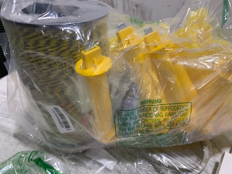 Photo 1 of Electric Fence Wire Kit - 1312 Feet 400 Meters Electric Fence Polywire, 50 PCS T-Post Insulators, 25 PCS M4 Heavy Duty Poly Rope Connectors, 5 PCS Robber Electric Fence Gate Handle Insulators