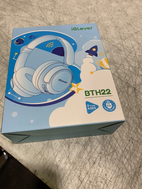 Photo 1 of iClever BTH22 Kids Bluetooth Headphones, 60H Play Time, USB C Fast Charging, Bluetooth 5.4, AUX Cord,Safe Volume 74/85 dBA,Toddler Headphones for iPad/Tablet/Travel/School, Blue