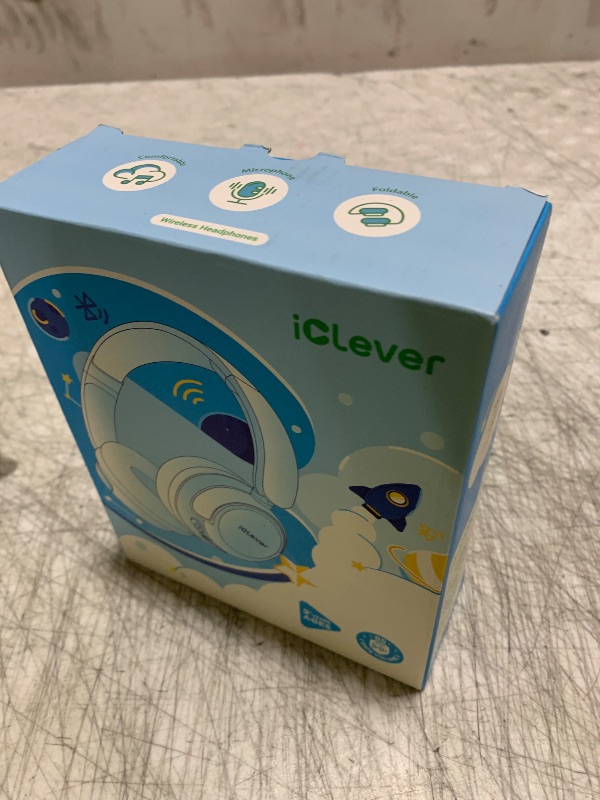 Photo 1 of iClever BTH22 Kids Bluetooth Headphones, 60H Play Time, USB C Fast Charging, Bluetooth 5.4, AUX Cord,Safe Volume 74/85 dBA,Toddler Headphones for iPad/Tablet/Travel/School, Blue