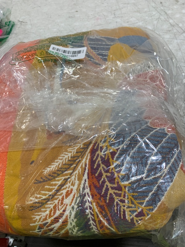 Photo 1 of VANJOROY Boho Large Throw Blanket, 100% Organic Cotton Breathable Soft Bed Throw - Floral Bird Farmhouse Decor Blanket for Sofa Couch Chair Quilt and Gift. 91" x 98"- Colorful