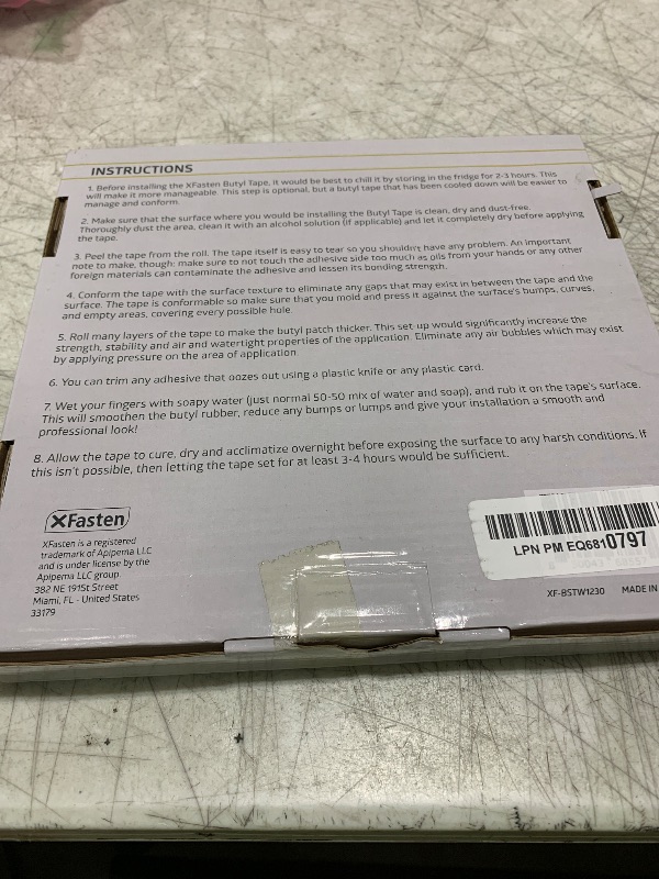 Photo 1 of XFasten Butyl Tape White, 1/2 in x 30 ft x 1/8 in – Easy-to-Work-with Automotive Butyl Sealant Tape, Mess-Free Rubber Caulk for RV, EPDM Putty for Window, Headlight, Roof, Windshield, and Car Doors