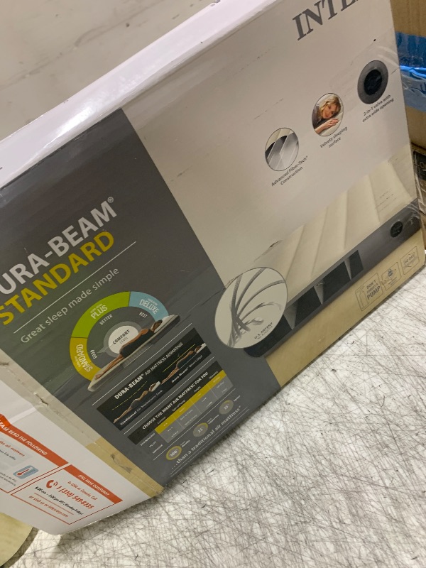 Photo 1 of Intex 64103E Dura-Beam Standard Single-High Air Mattress: Fiber-Tech - Queen Size - 10in Bed Height - 600lb Weight Capacity - Pump Sold Separately
