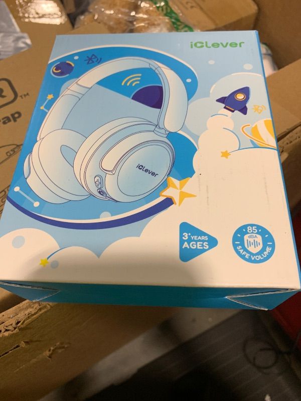 Photo 1 of iClever BTH22 Kids Bluetooth Headphones, 60H Play Time, USB C Fast Charging, Bluetooth 5.4, AUX Cord,Safe Volume 74/85 dBA,Toddler Headphones for iPad/Tablet/Travel/School, Blue