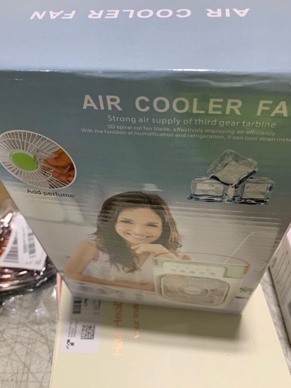 Photo 1 of Portable Misting Fan 3-Speed with 5 Nozzles, 600mL Tank & LED Lights, USB Timer for Outdoor Cooling, Camping, Patio,USB-Powered