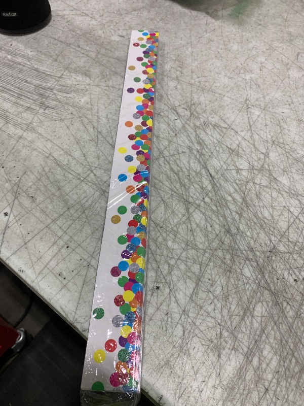 Photo 1 of 27 Feet Magnetic Border, 19 Sheet Confetti Bulletin Board Border Colorful Whiteboard Blackboard and Metal Surface Decoration for School, Office & Home Use, Easy to Install and Reusable (17” x 1.5”)